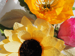 Pocket Full of Sunshine | Assorted Paper Sunflower and Poppy Bouquet - unwilted
