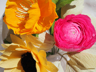 Pocket Full of Sunshine | Assorted Paper Sunflower and Poppy Bouquet - unwilted