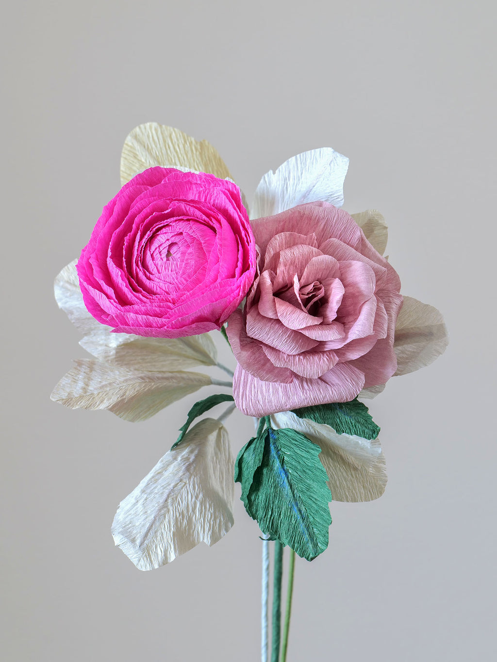 Blush & Bashful Handmade Paper Flower Bouquet unwilted